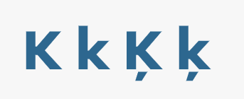 Stylistic set of the letter K turned o